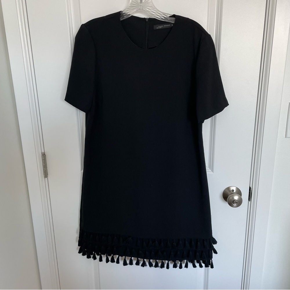 Zara Black Dress with Fringe